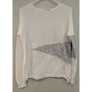 One Grey Day White Knit Long Sleeve Sweater Size Small